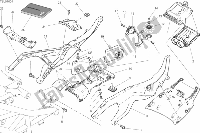 All parts for the Rear Frame Comp. Of the Ducati Diavel Xdiavel S Thailand 1260 2019